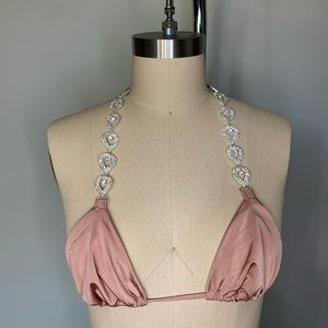 Heart jewelry bikini top
